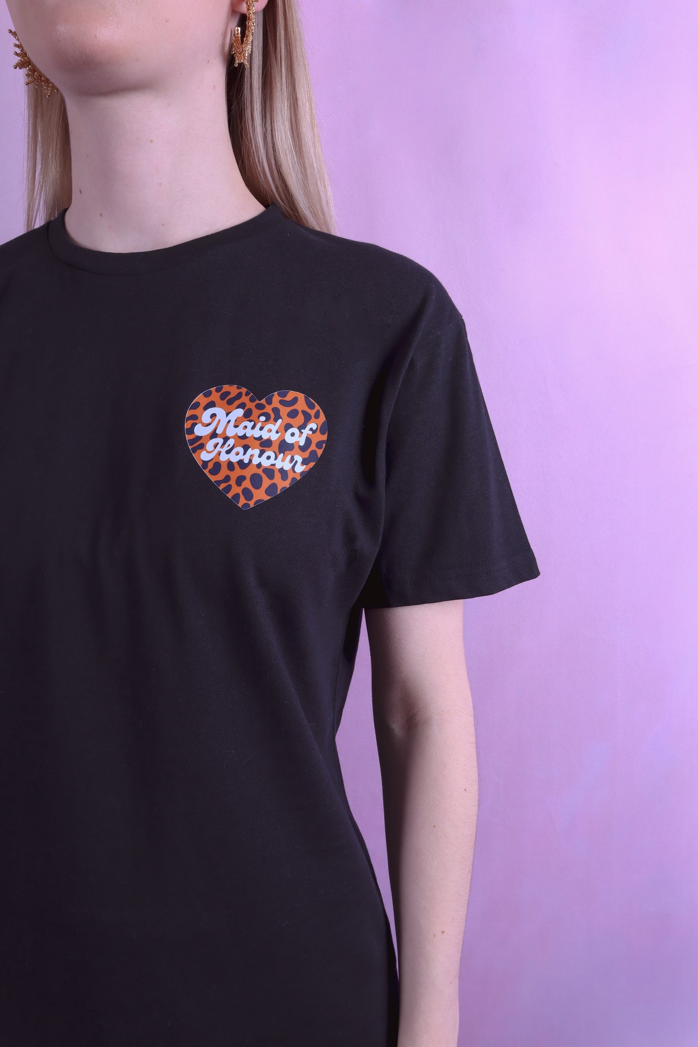 Maid on Honour leopard T shirt - Black