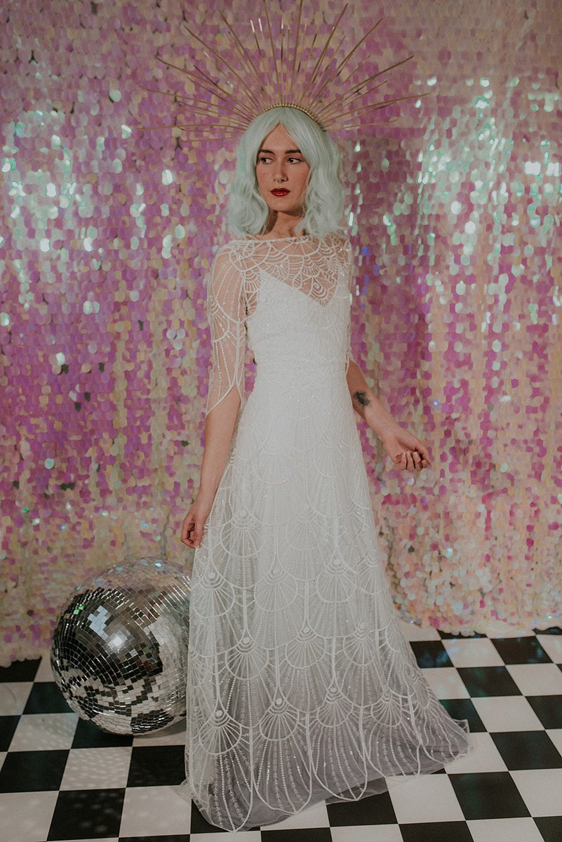 Wonderfully detailed sequined wedding dress - Lookbook