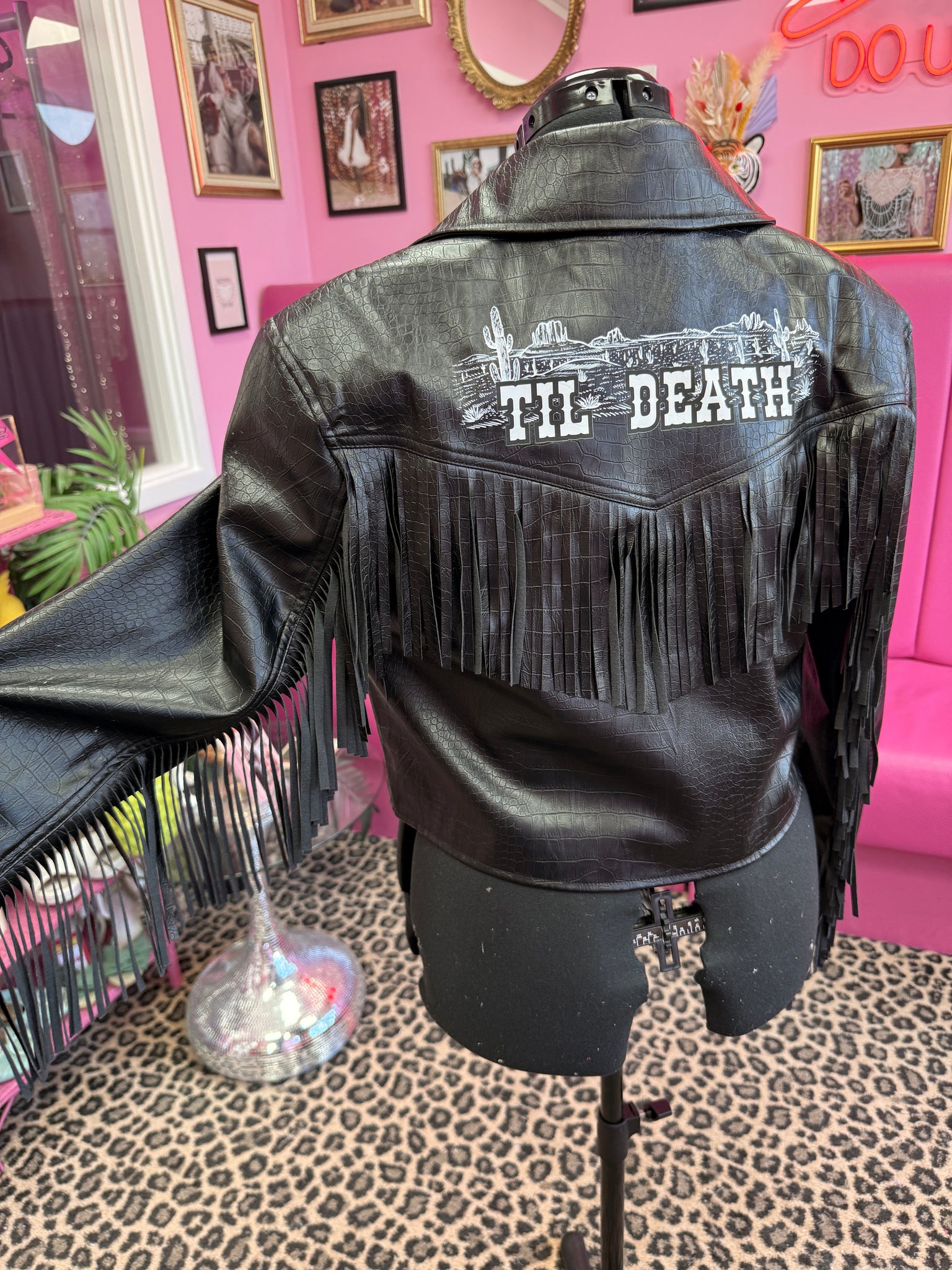 Til Death Faux Leather Jacket - Size 8, 12 & 18