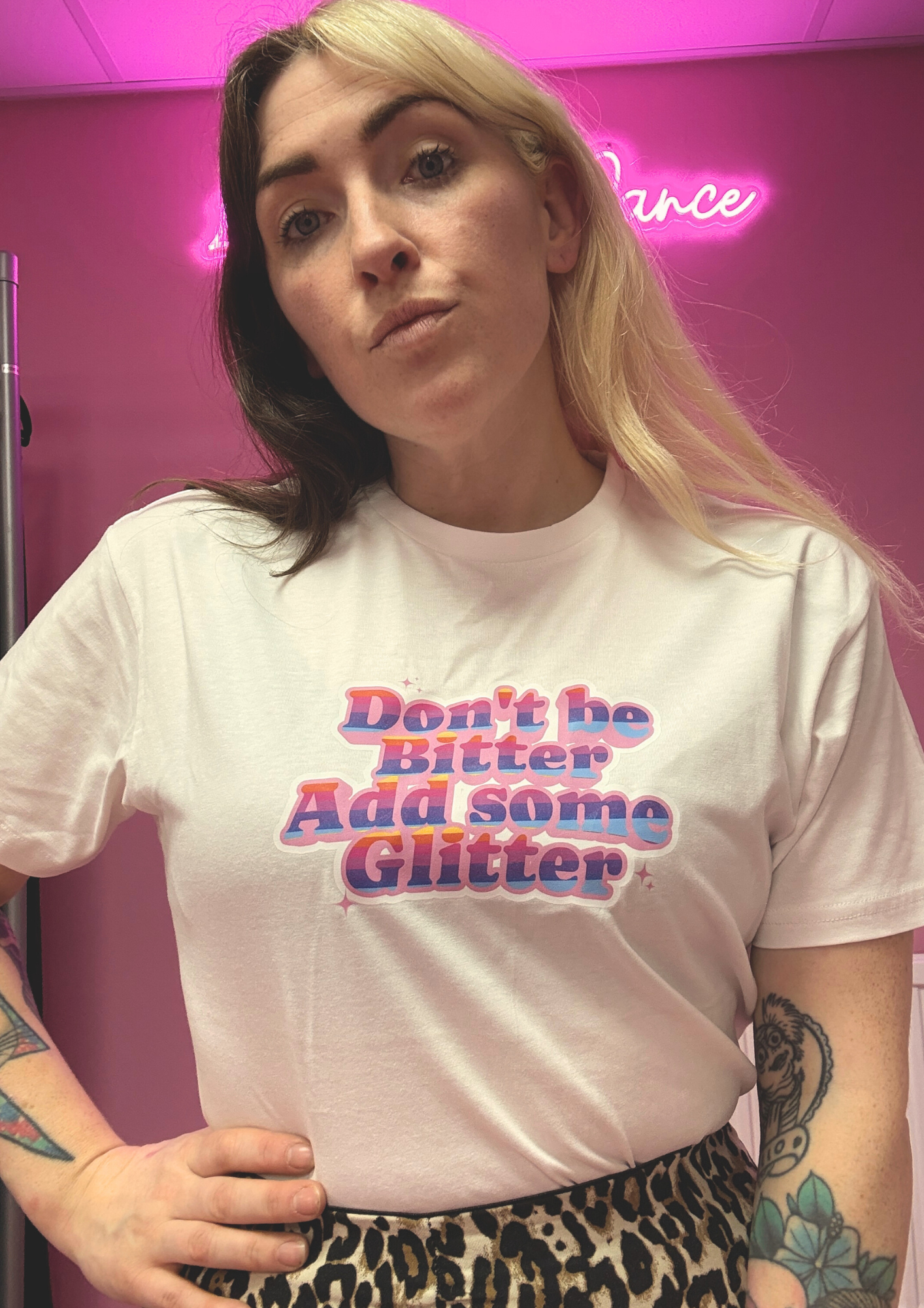 Don't be bitter add some glitter full t shirt