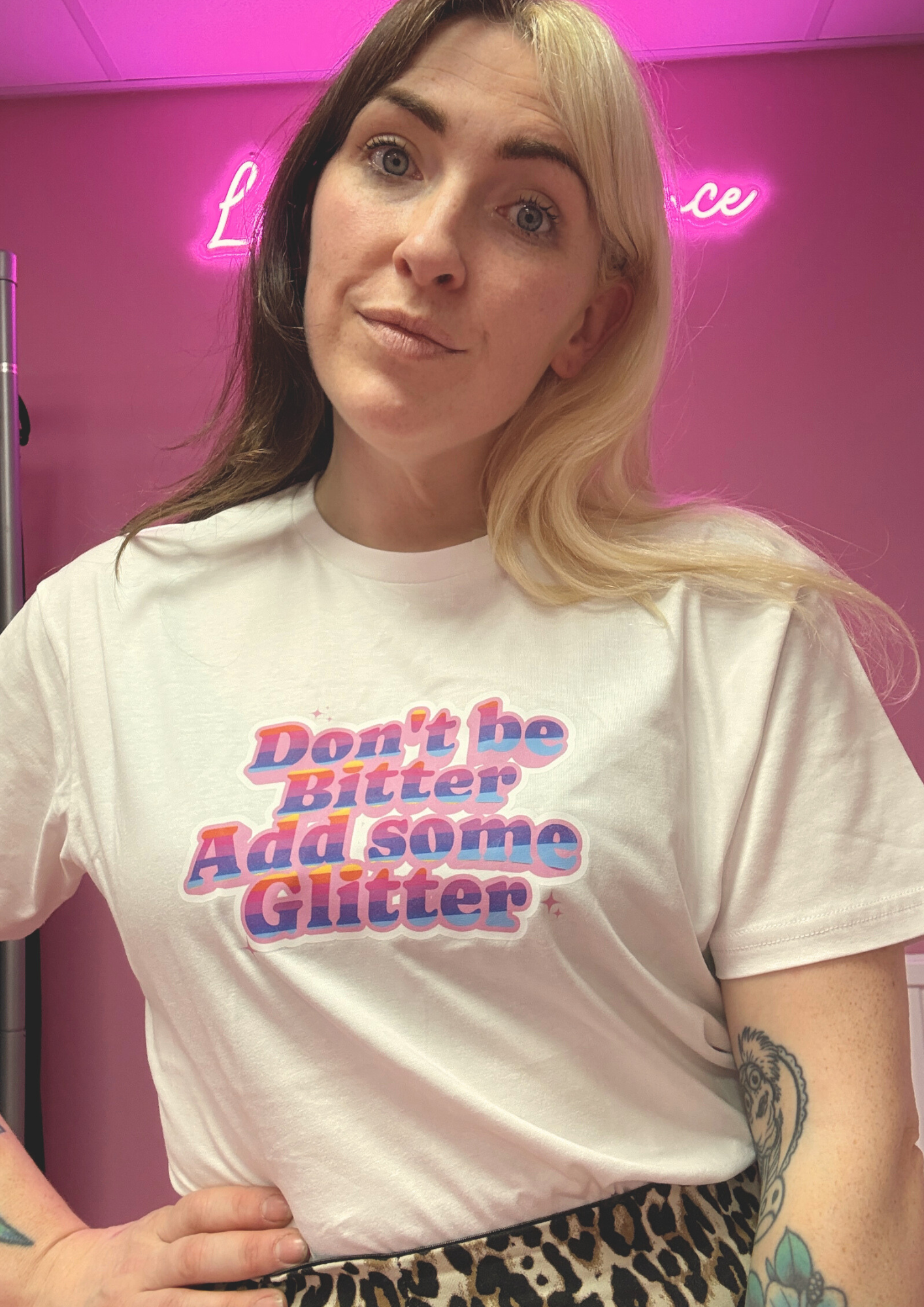 Don't be bitter add some glitter full t shirt