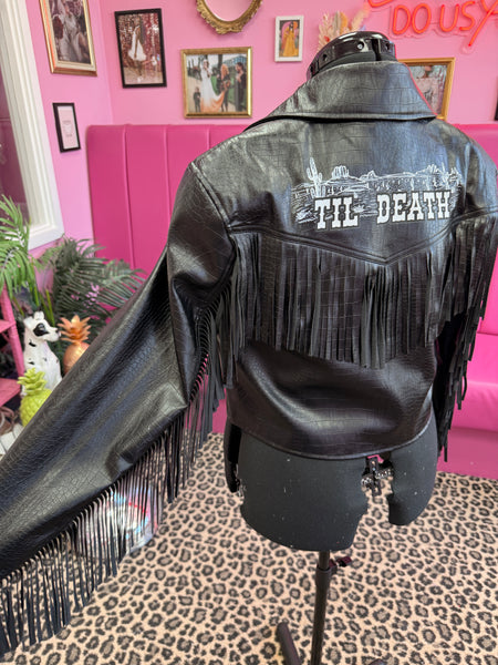 Til Death Faux Leather Jacket - Size 8, 12 & 18