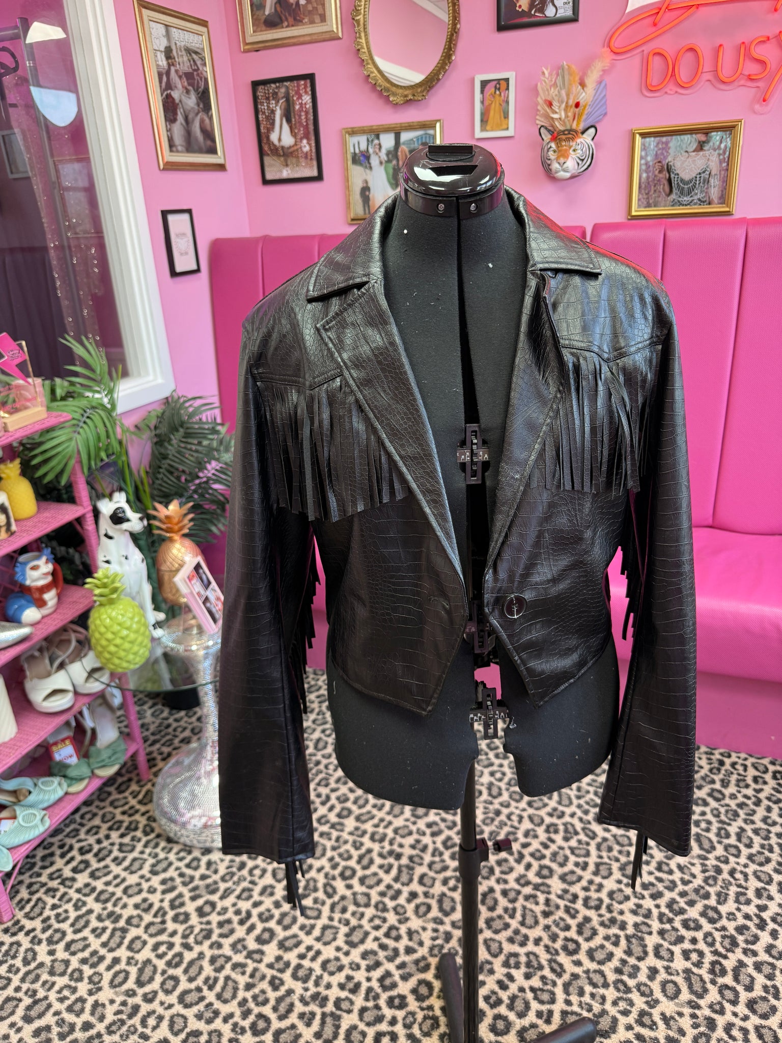 Til Death Faux Leather Jacket - Size 8, 12 & 18