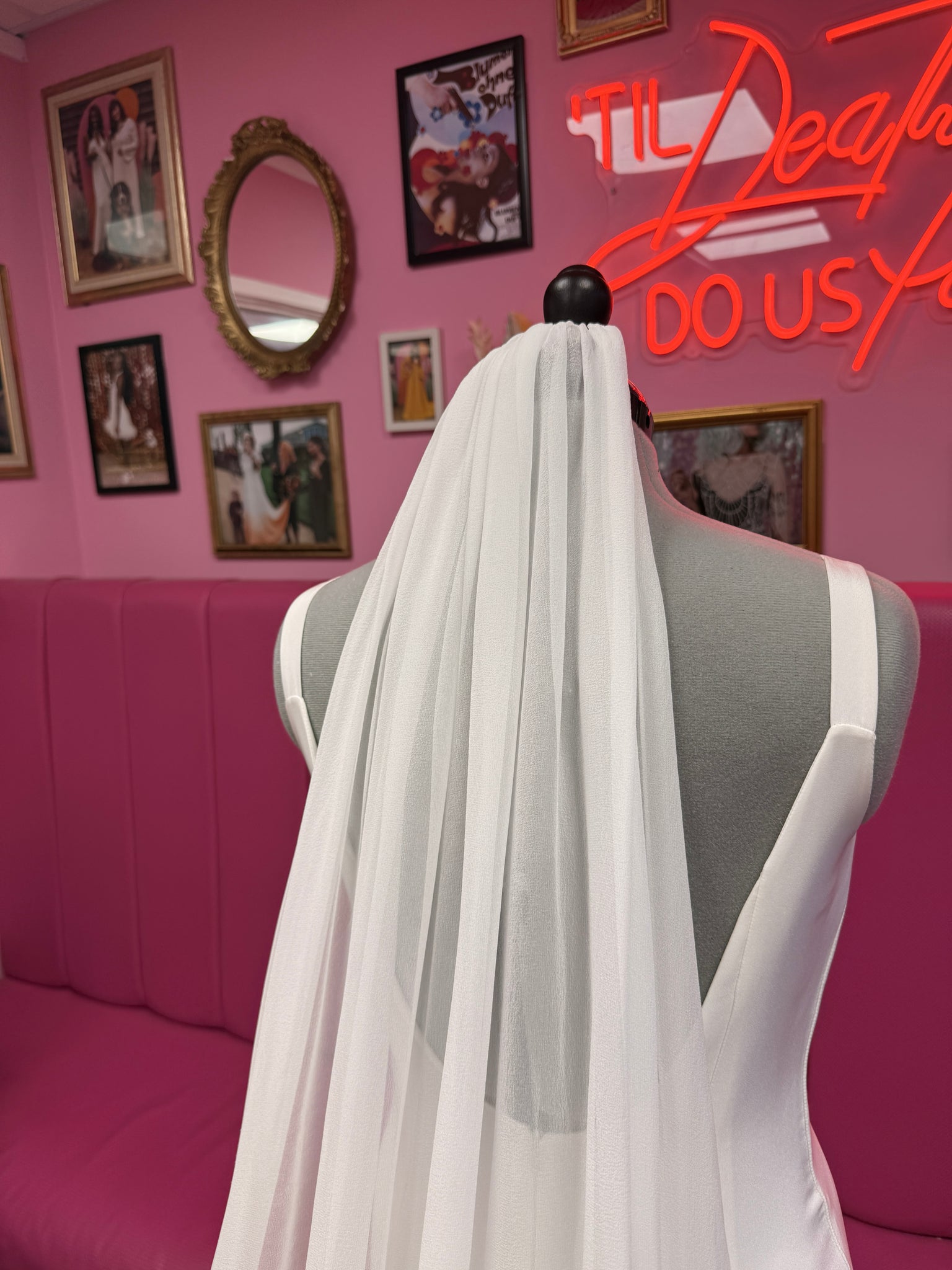 Silk Chiffon dip dye veil