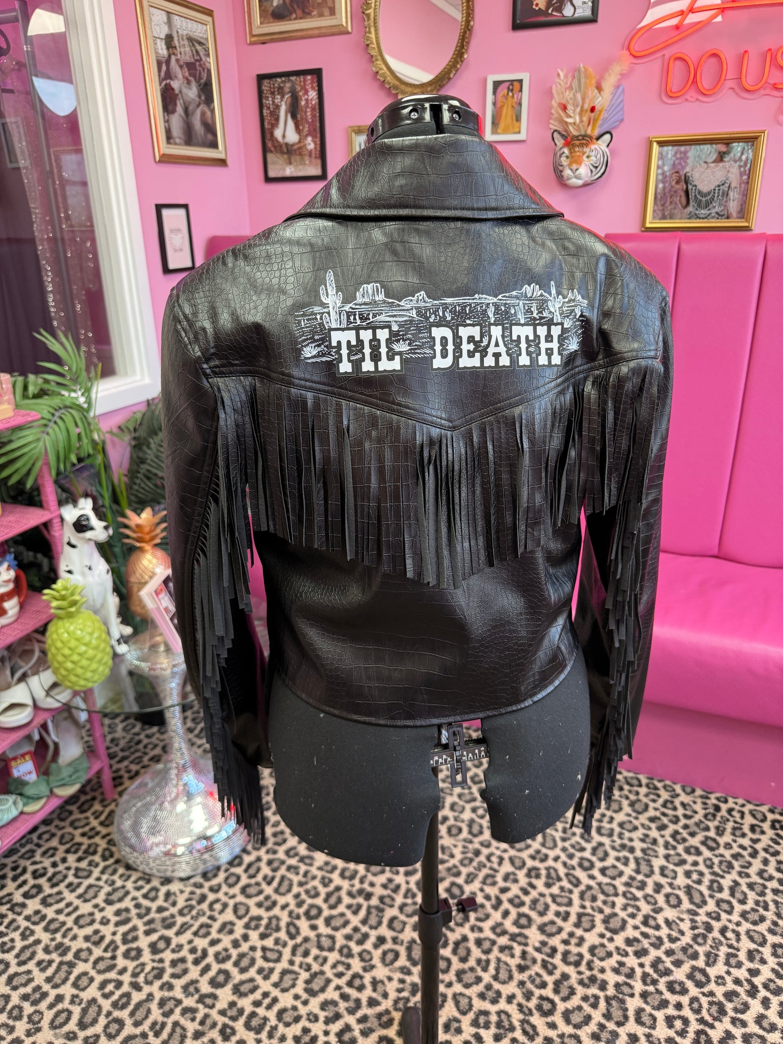Til Death Faux Leather Jacket - Size 8, 12 & 18