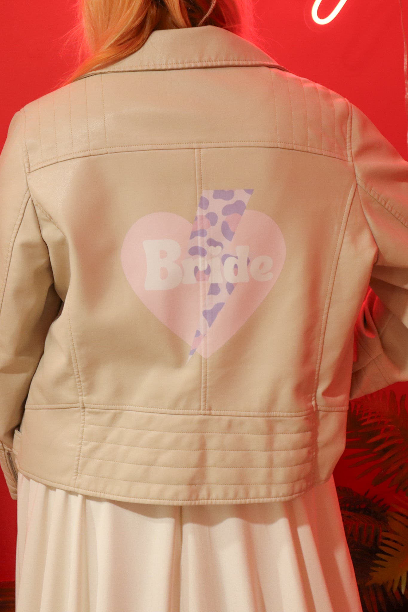 Bride Lightning Heart Faux Leather Jacket - Size 20