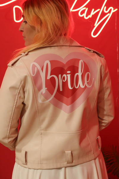 Bride Hearts Faux Leather Jacket - Size 14