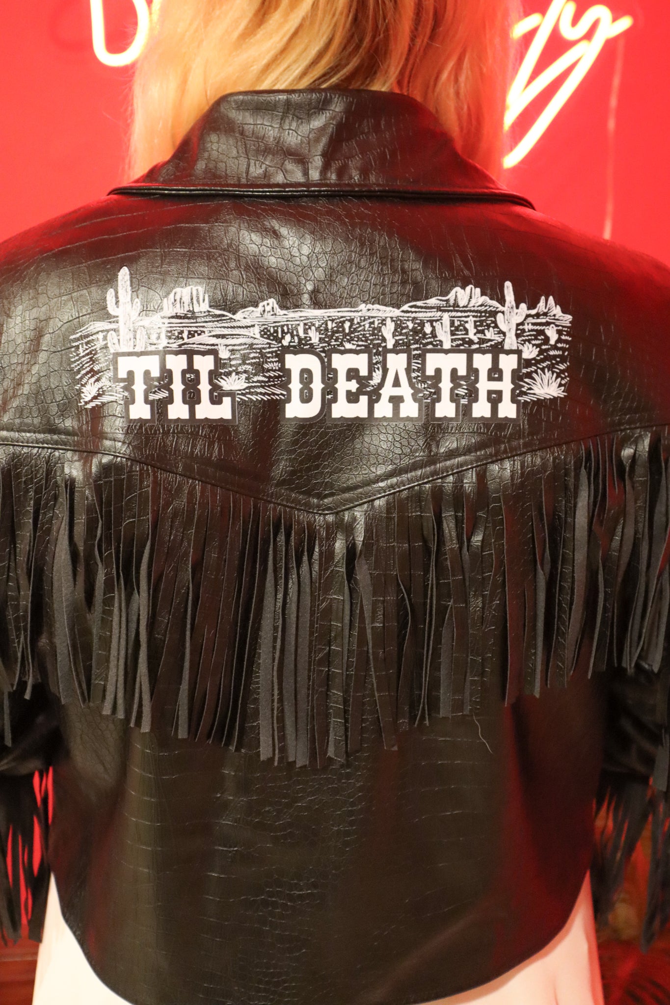 Til Death Faux Leather Jacket - Size 16