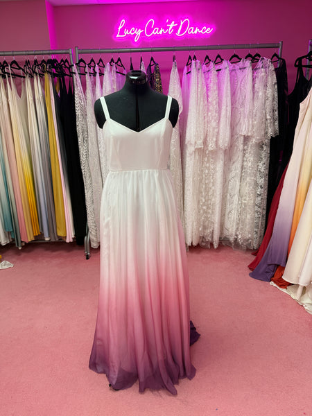 Chiffon pink purple dip dye dress size 12