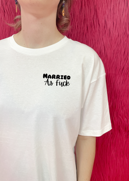 Married as fuck pocket T shirt - black