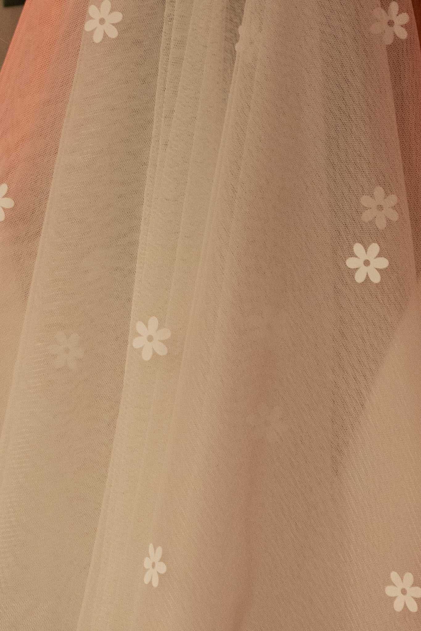 white flower veil - short