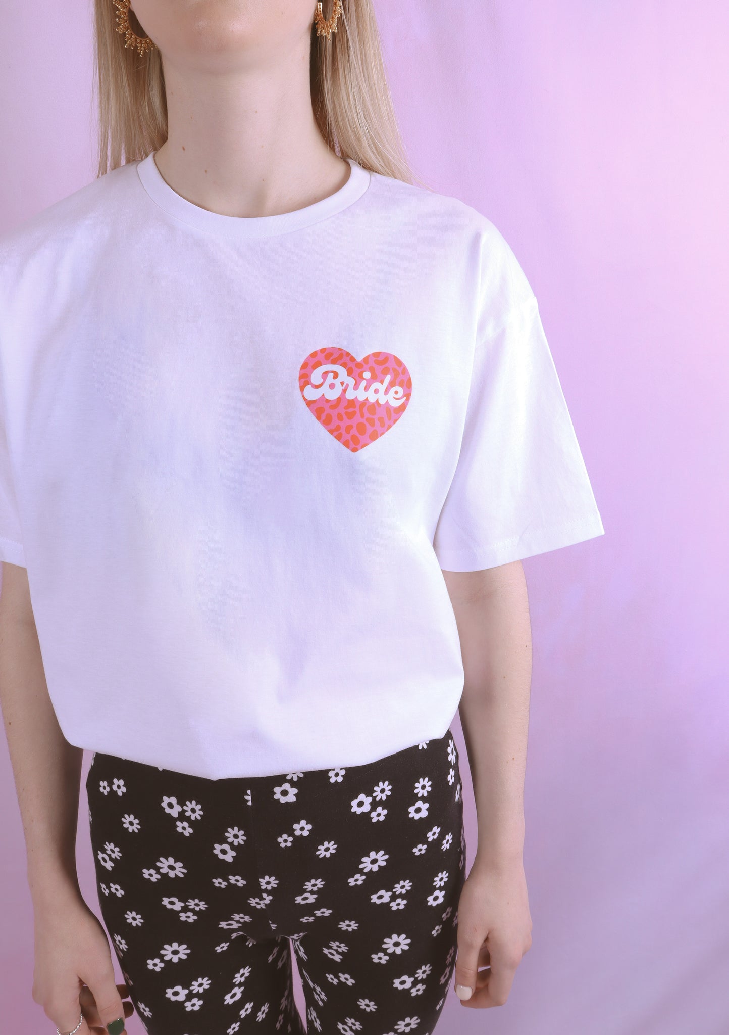 Bride Pink & Red Heart T Shirt