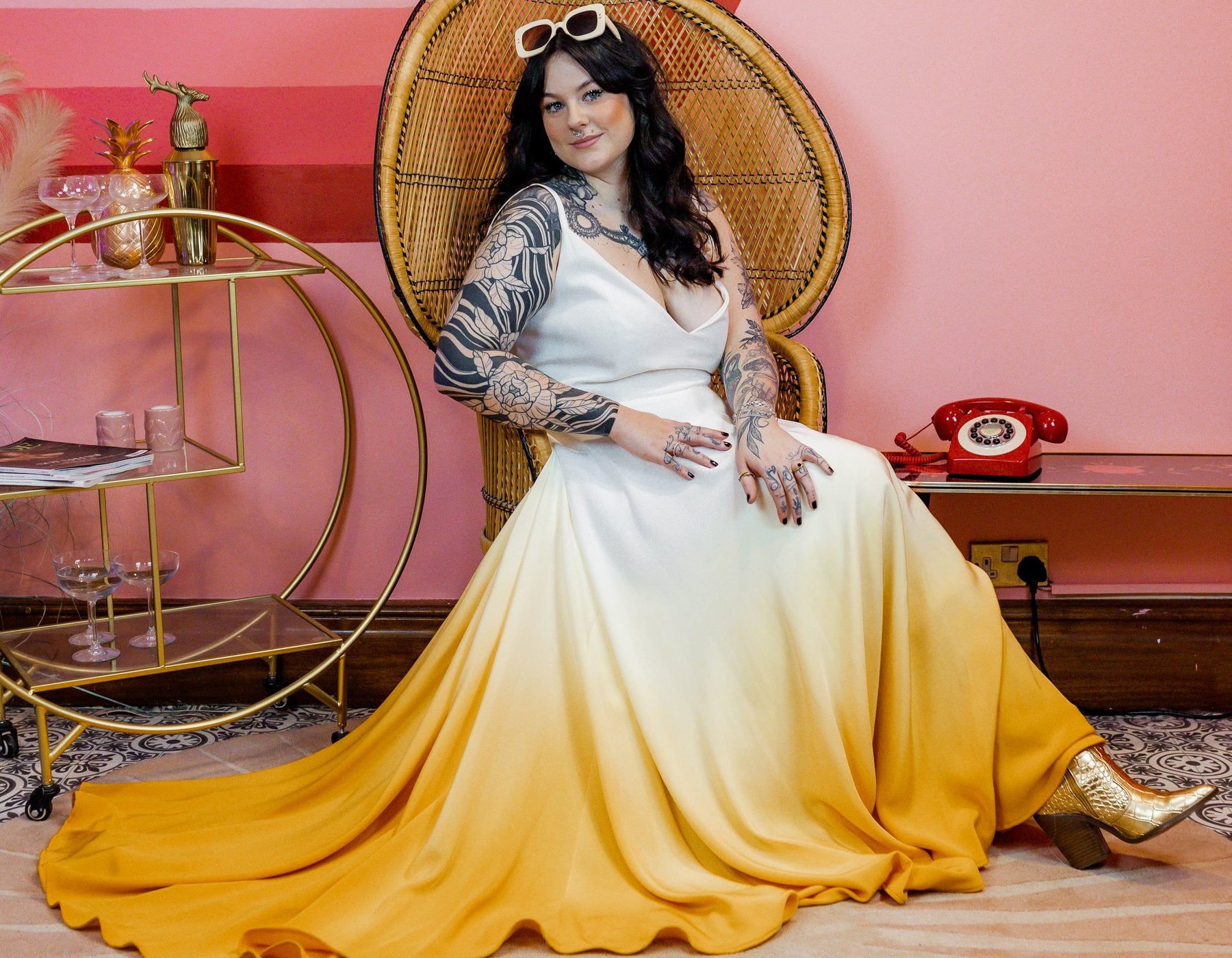 Golden-Toned Wedding Inspiration with a Stunning Yellow Dress at Malibu  Rocky Oaks